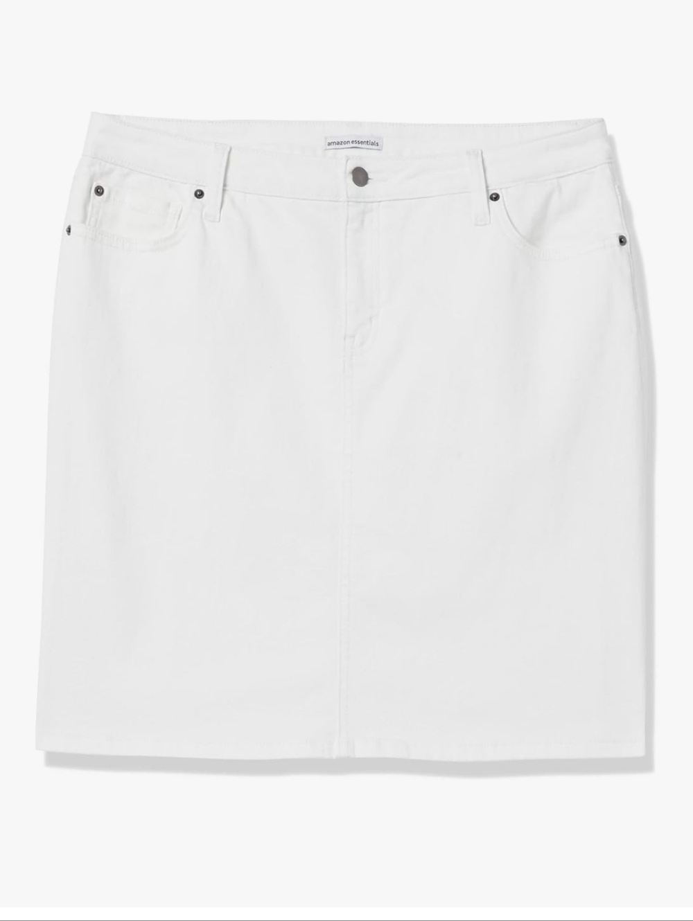 Nwt 34W 7X/8X White Denim A-Line Skirt Waist 30" Flat And Steetches To 33"